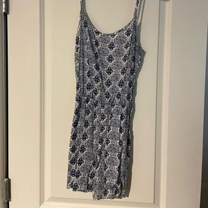 Blue and white romper